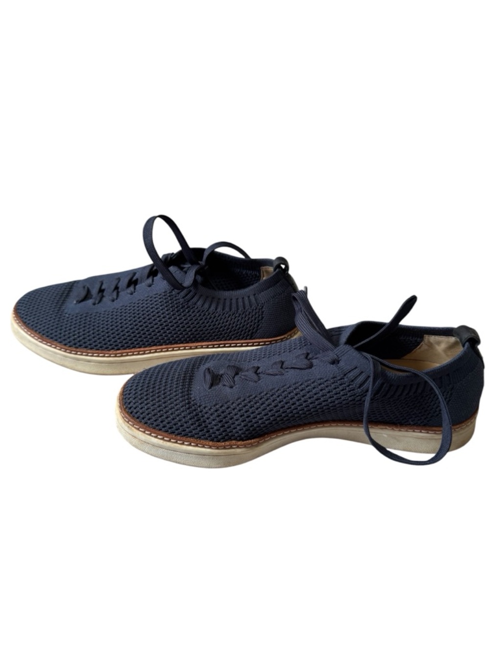 Talbots Women’s Navy Knit Lace-Up Low Top Sneakers Rubber Sole 7.5 M